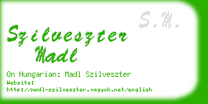 szilveszter madl business card